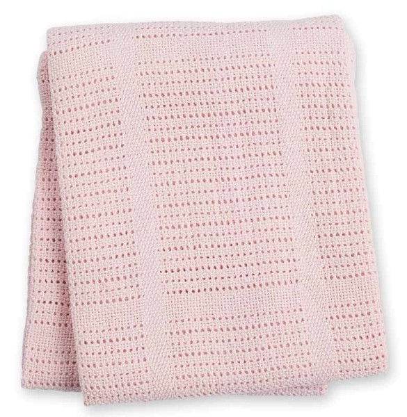 Couverture tricot rose